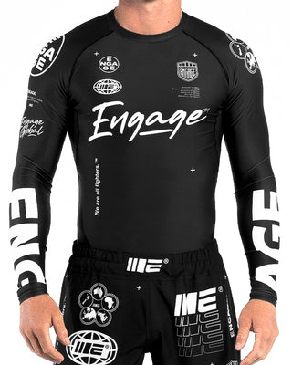 Engage Billboard Long Sleeve Rash Guard – Black