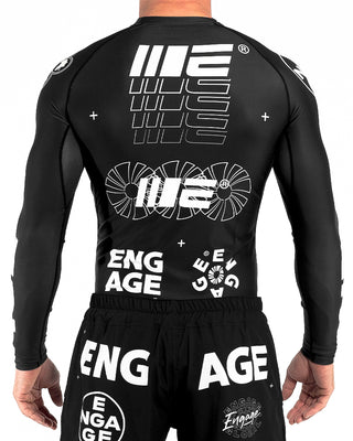 Engage Billboard Long Sleeve Rash Guard – Black